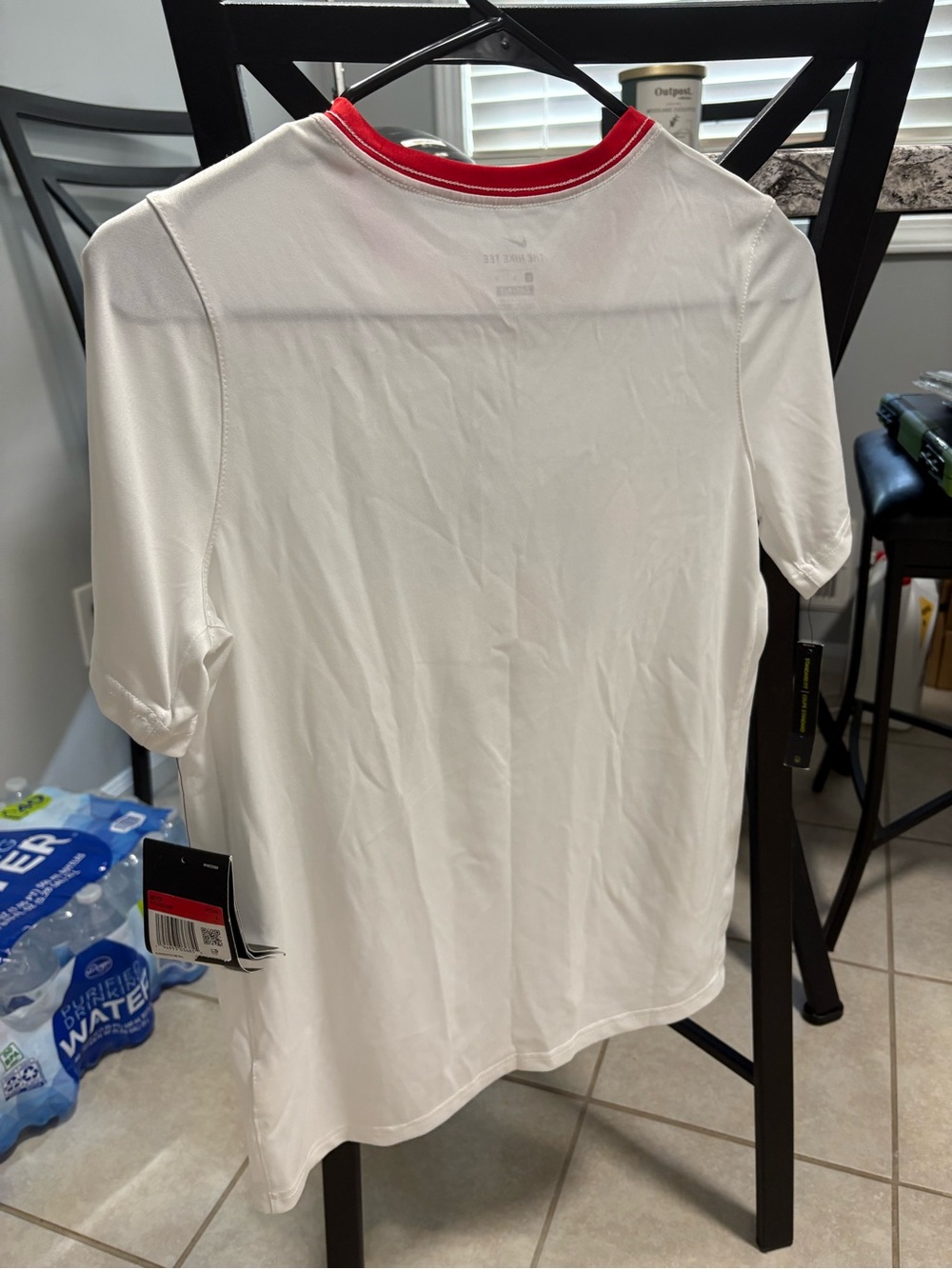 Nike Boy’s White 'Just Do It' Sports Graphic Tee with Red Trim - Picture 2 of 5
